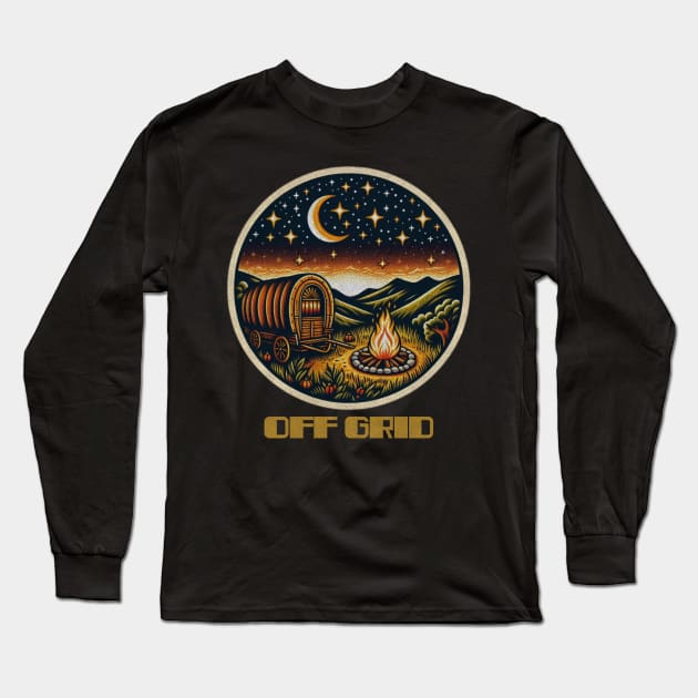 Off grid nomad wagon Long Sleeve T-Shirt by Tofuvanman